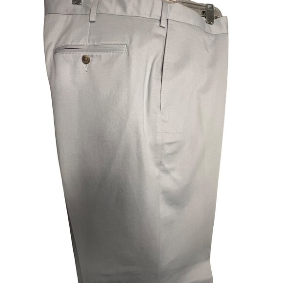 Lands End men’s dress pants size 38 traditional fit light gray flat front pocket - Picture 6 of 16